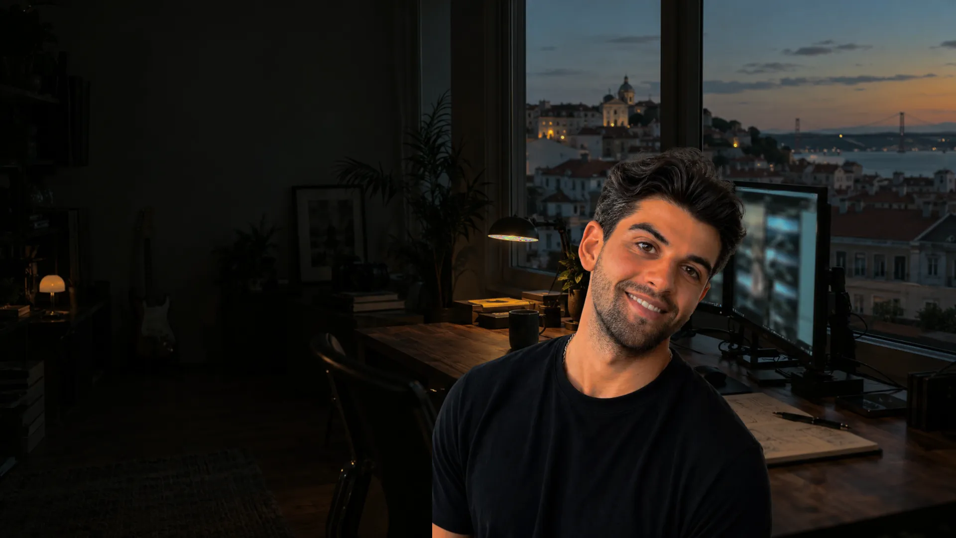 Tiago Rodrigues, fundador da Forma, num retrato real em ambiente composto